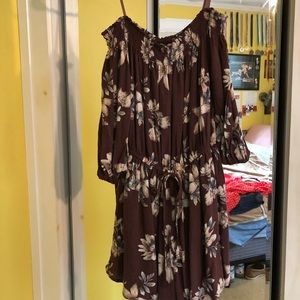 Purple, flower romper